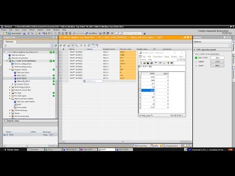 ?The sample: S7 1200 As Modbus Tcp Client V4.1