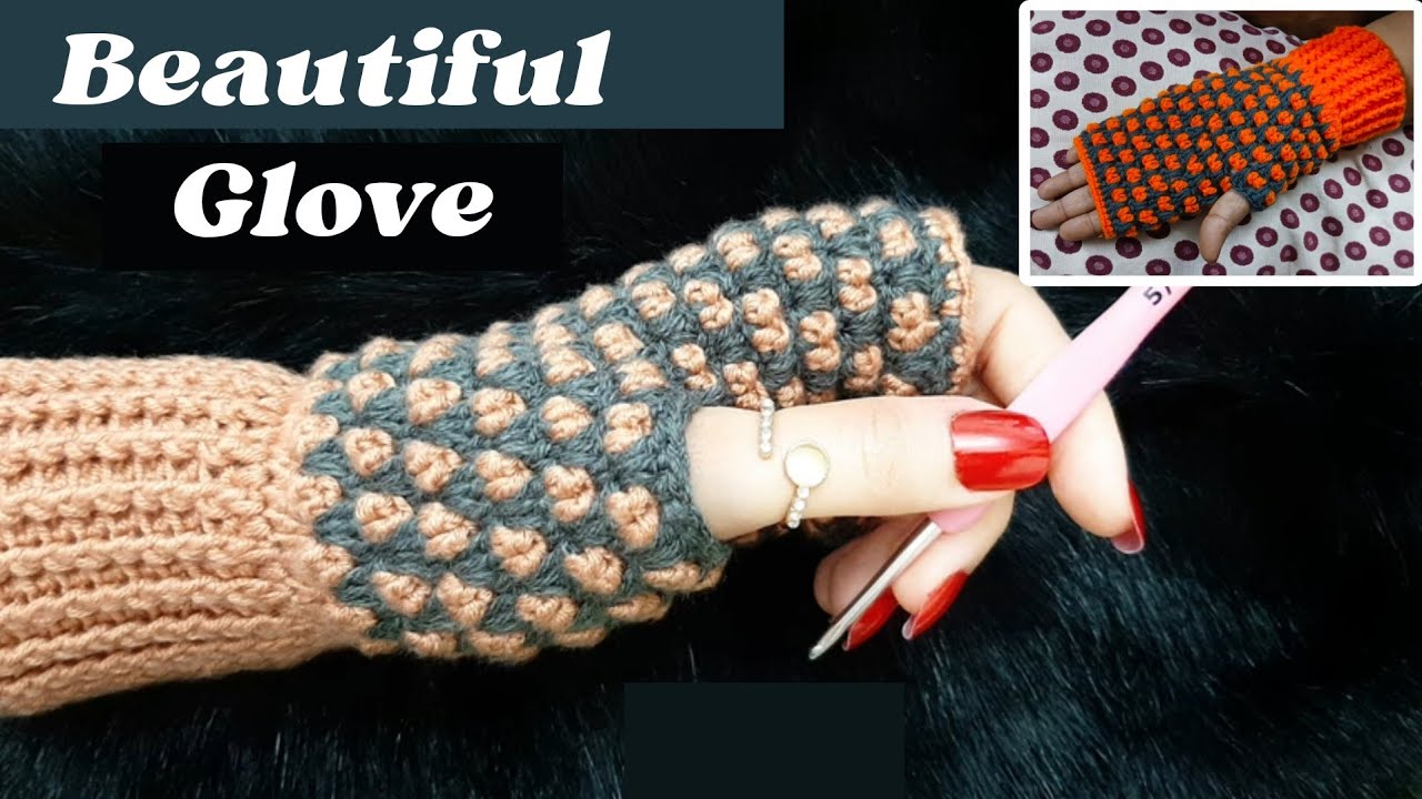 Stylish Designer Gloves in hindi/urdu Handmade fancy crochet Gloves🩷️