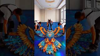 Incredible 3D Owl Floor Illusion! (Wait for the end)🔥​#3DFloorArt #EpoxyResin #homedecor #Shorts