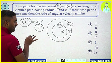 Two particles having mass M and m are moving in a circular path having radius R and r. If their time
