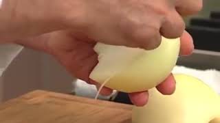 Dicing an Onion by Chef Jean Pierre but every time he says onyo it gets slower