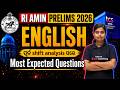 RI Exam Analysis Today | RI AMIN English Question | Most Expected Questions By Baisali Mam