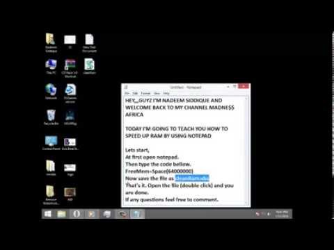 How To Speed Up Your Ram By Using Notepad