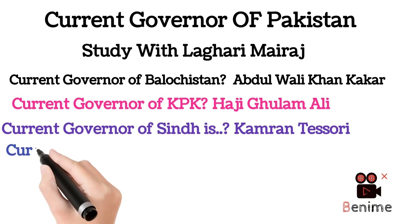 Current Governors of Pakistan
