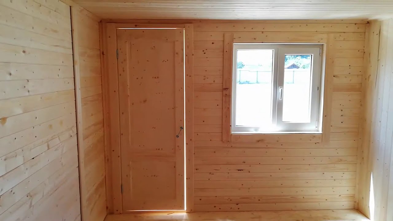 Дачный домик 6х4м из бытовки со сборкой на участке - YouTube