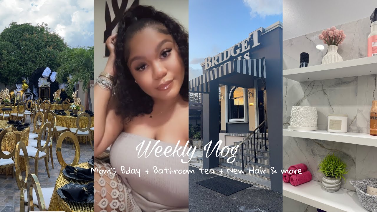A good weekly vlog: new bathroom decor💖, mom’s bday festivities, new hair & more.