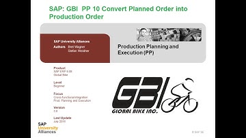 SAP GBI PP 10 Convert Planned Order into Production Order