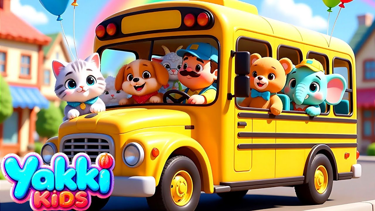 Wheels On The Bus: Animal Sounds! 🚌🐱 | Yakki Kids | Songs for Children