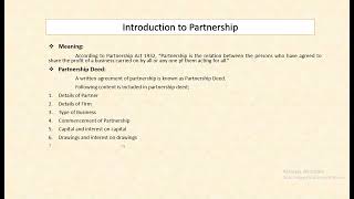 Introduction to Partnership.(part 1)