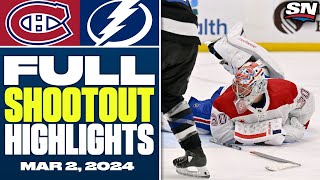 Montreal Canadiens at Tampa Bay Lightning | FULL Shootout Highlights - March 2, 2024