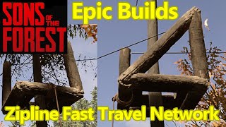 Sons of the Forest zipline fast travel system, DO THIS FIRST, epic building idea