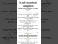 Most important expected questions #ytshorts #ytvideoes #yt #viral #important