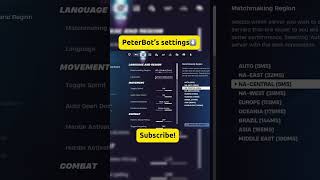 PeterBots settings! #fortnite #fortnitesettings #peterbot