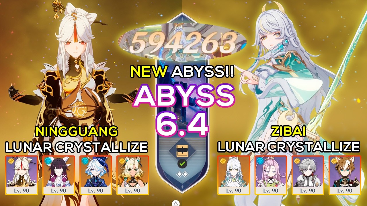 [NEW] C0 Zibai Lunar Crystallize & C6 Ningguang Lunar Crystallize Spiral Abyss 12 6.4 Genshin Impact
