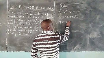 Partial Variations. KCSE MADE FAMILIAR MATHEMATICS.