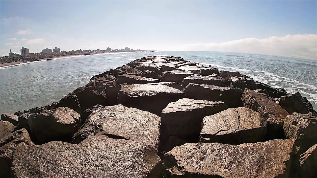 #Walking  ESCOLLERA y playa #Camet MAR DEL PLATA invierno 2021 tour HD Costa Atlántica de ARGENTINA
