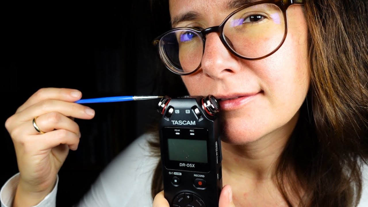 ASMR Slow and Sensitive Mouth Sounds Mic Brushing (Tascam Tingles)