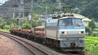 【東海道本線】JR貨物 EF66-121号機牽引 1182レ貨物列車 島本駅通過