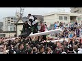 【喧嘩】【乱闘】かき棒が折れる程の大喧嘩!松山秋祭り2024道後本宮 道後村大神輿 vs 小唐人大神輿 道後鉢合わせ喧嘩神輿