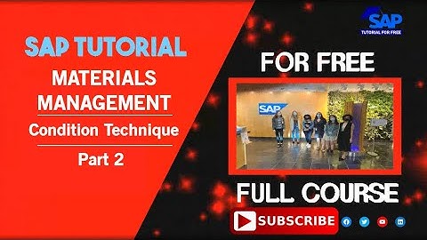 SAP Material Management | Condition Technique | Part 2 | SAP MM | SAP Tutorial For Free | SAP ERP