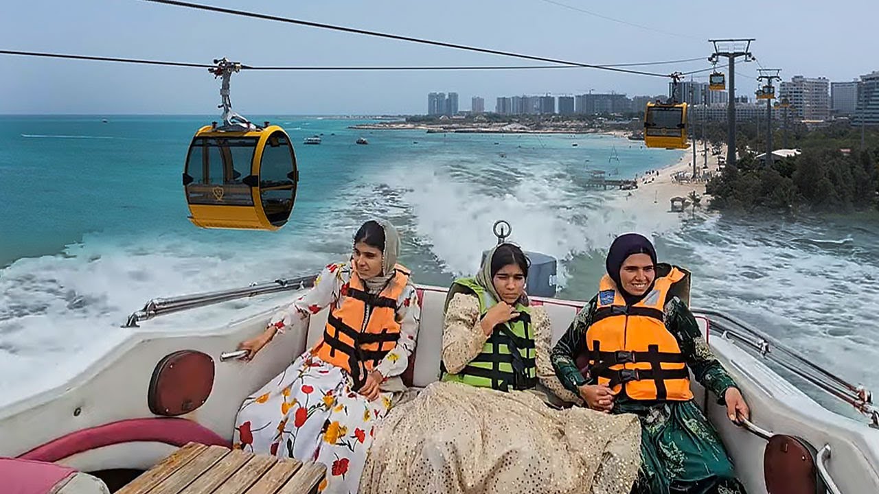 Excitement and fear in cable car rides and boat rides in the sea