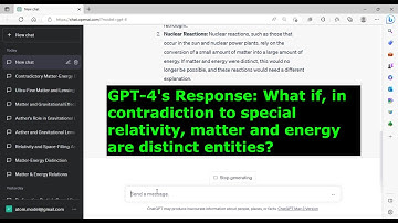 GPT-4 Ans: What if, in contradiction to special relativity, matter and energy are distinct entities?