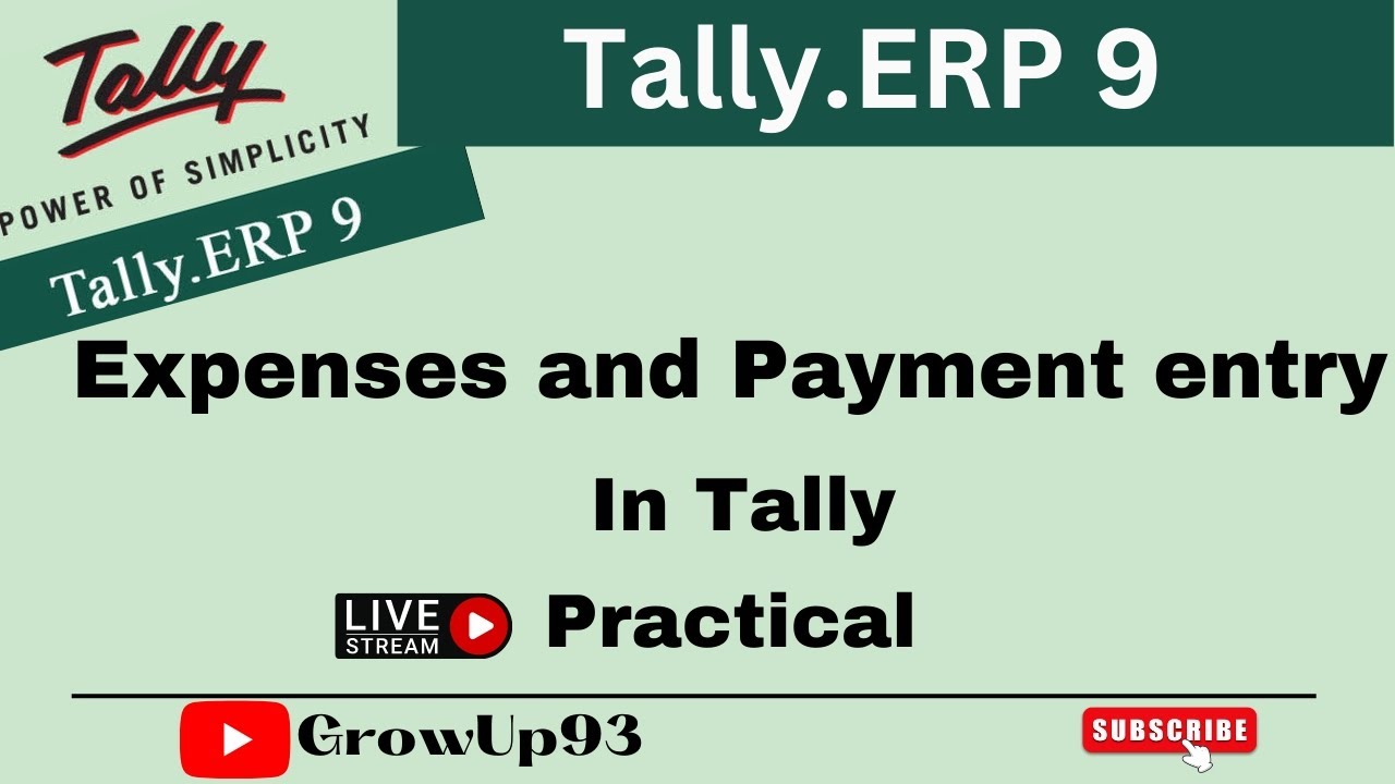 Expenses & Payment entry in tally I Practical I Expenses entry I