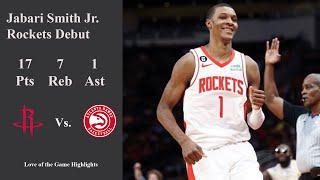 Jabari Smith Jr Rockets Debut Vs. Hawks | NBA 2022-23 Highlights