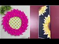 DIY Decorative Wreath &amp; Sunflower Wall Art | Easy Home Decor Using Recycled Materials