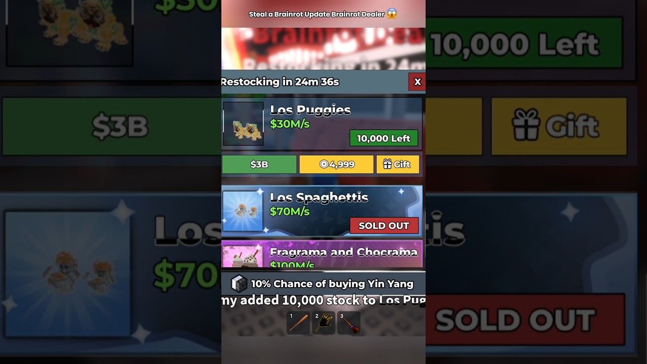 Steal New Secret Los Puggies Sold out a Brainrot Dealer