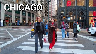 Friday Evening in Chicago Walking Tour | April 12, 2024 | 4k 60fps City Sounds