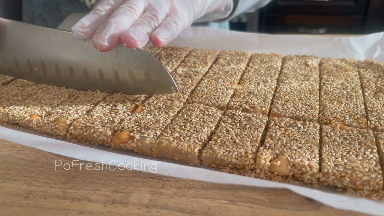 養生零食～芝麻花生軟糖 Healthy Snack - Sesame Peanut Gummies (Monk Fruit Sweetened Recipe - Low Sugar Version)