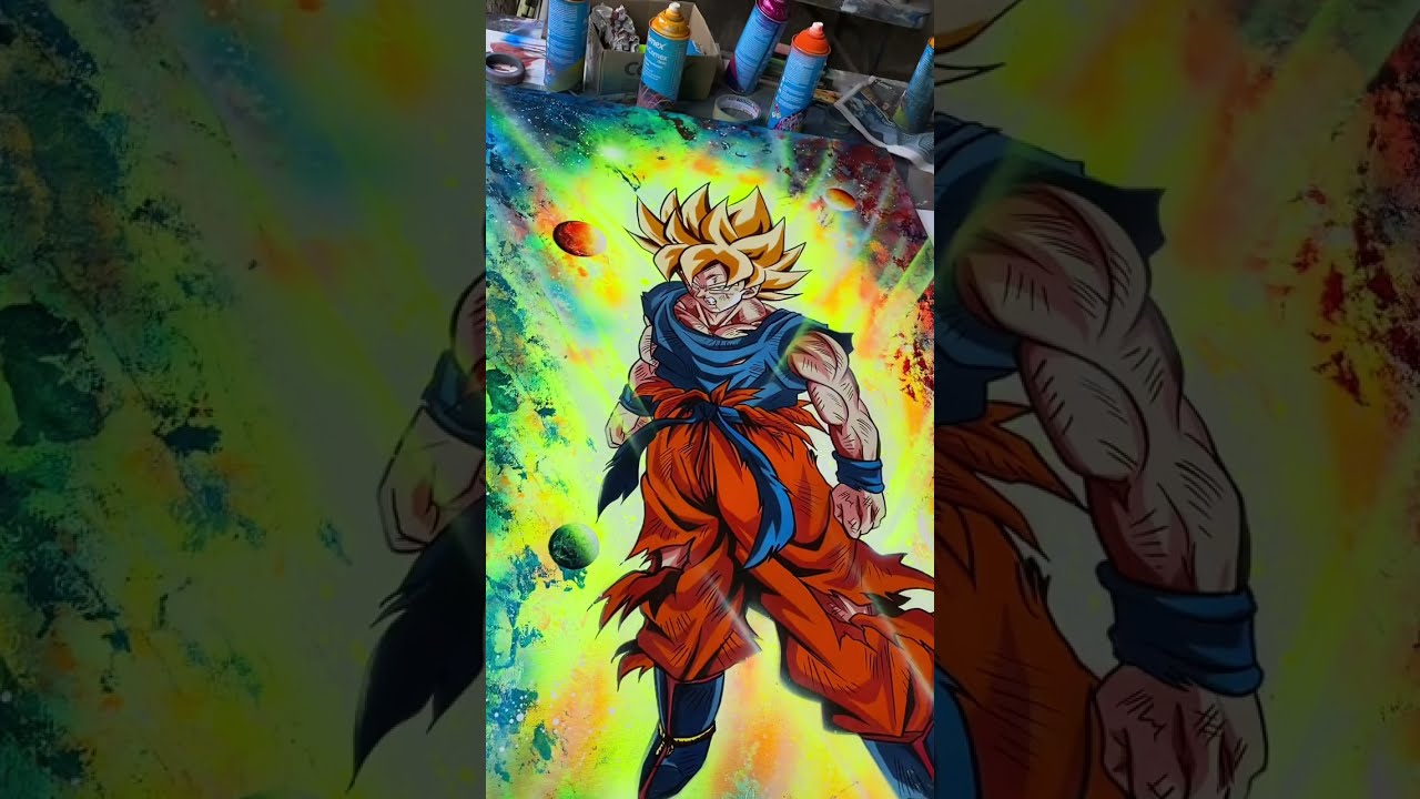 Goku spray painting
