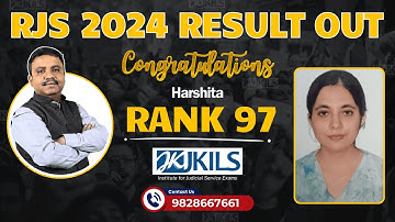 RJS 2024 Result: Rank 97 Harshita - JKILS Institute’s Success Story!