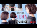 Diy french bob haircut tutorial at home textured bob line bob