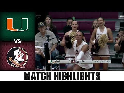 Miami vs. Florida State Match Highlights | 2025 ACC Volleyball