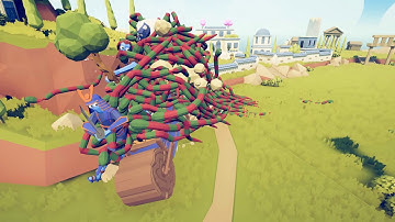 3 Giants on Wheelbarrow Cart vs Every Faction #4 - TABS Bug DLC Mods Gameplay