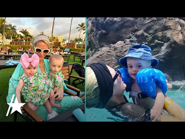 Paris Hilton RESPONDS To Fan Who Called Out Son Wearing Floatie Backwards class=