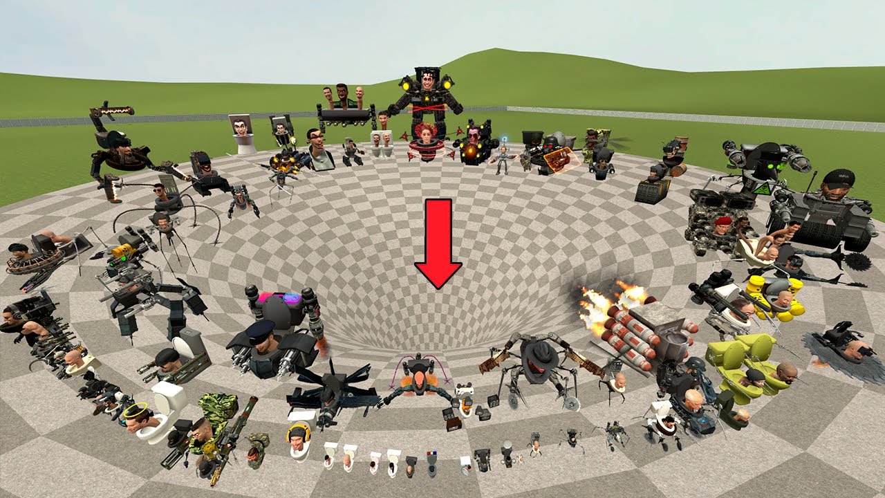 Spartan Kicking Skibidi Toilets in The Giant Funnel Pit 2 | Garry's Mod