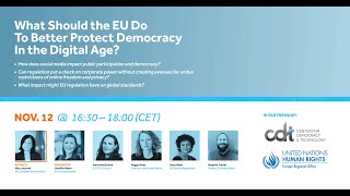 CDTEU - What Should the EU Do to Better Protect Democracy in the Digital Age?