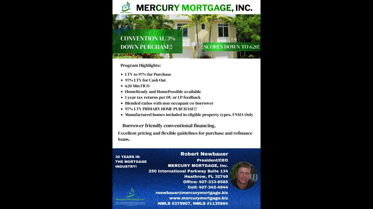 Conventional 97% LTV Primary Home Purchase