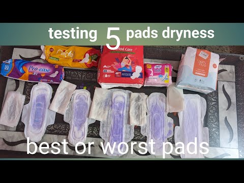 best sanitary pads in India. dryness test #nua #nine #sofy #everteen #proease