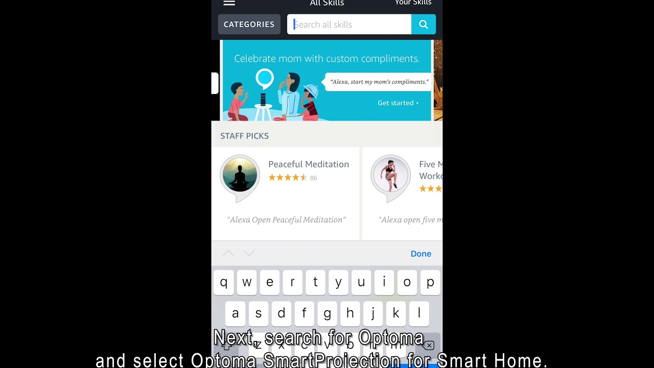Optoma 4K smart home cinema projector - Amazon Alexa voice control setup tutorial 03
