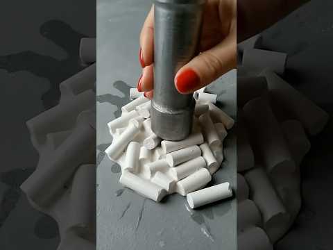 Water Meets school white chalk Crushing, Kneading, and Shaping a Heart (ASMR) #satisfying #relax