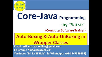 40. Auto-Boxing and Auto-UnBoxing concepts in Wrapper Classes of Java Program