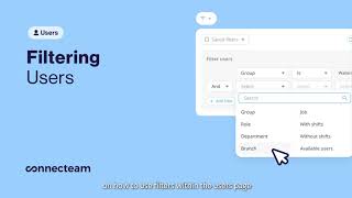 Connecteam | Users | Filtering within the Users feature