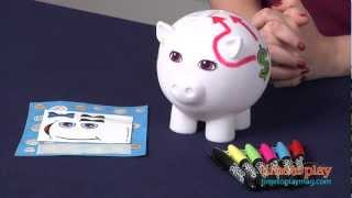 Color Blanks Piggy Bank From Roseart