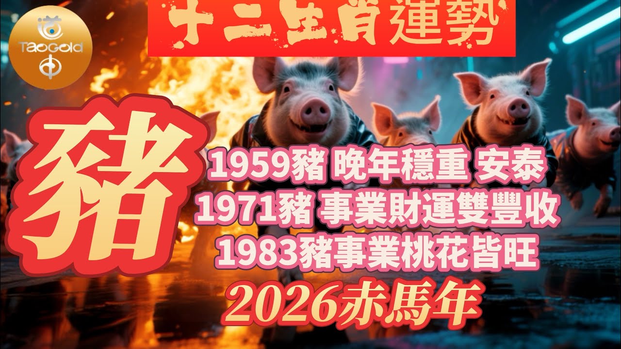 2026年赤馬年十二生肖運勢，豬運勢