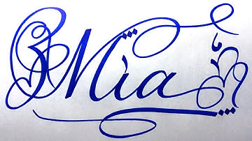Mia Name Signature Calligraphy Status | How to Cursive write with cut Marker #mia @Mia